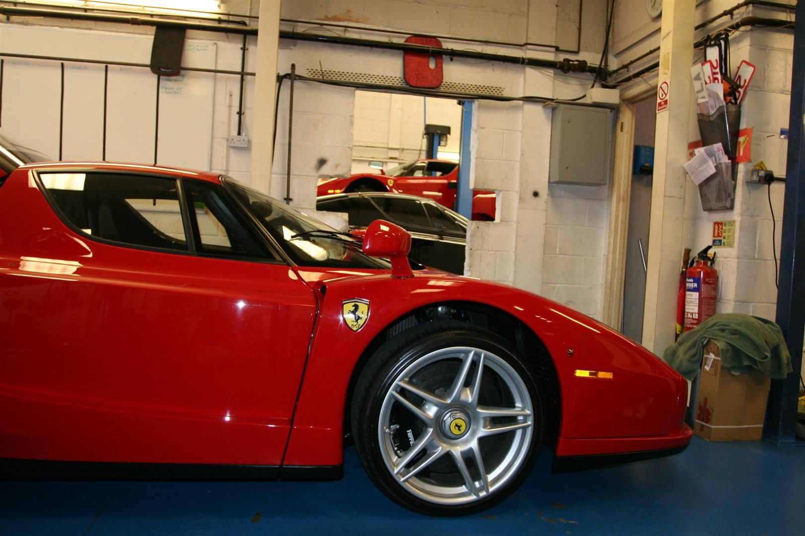 Three Ferrari Enzos in our workshop